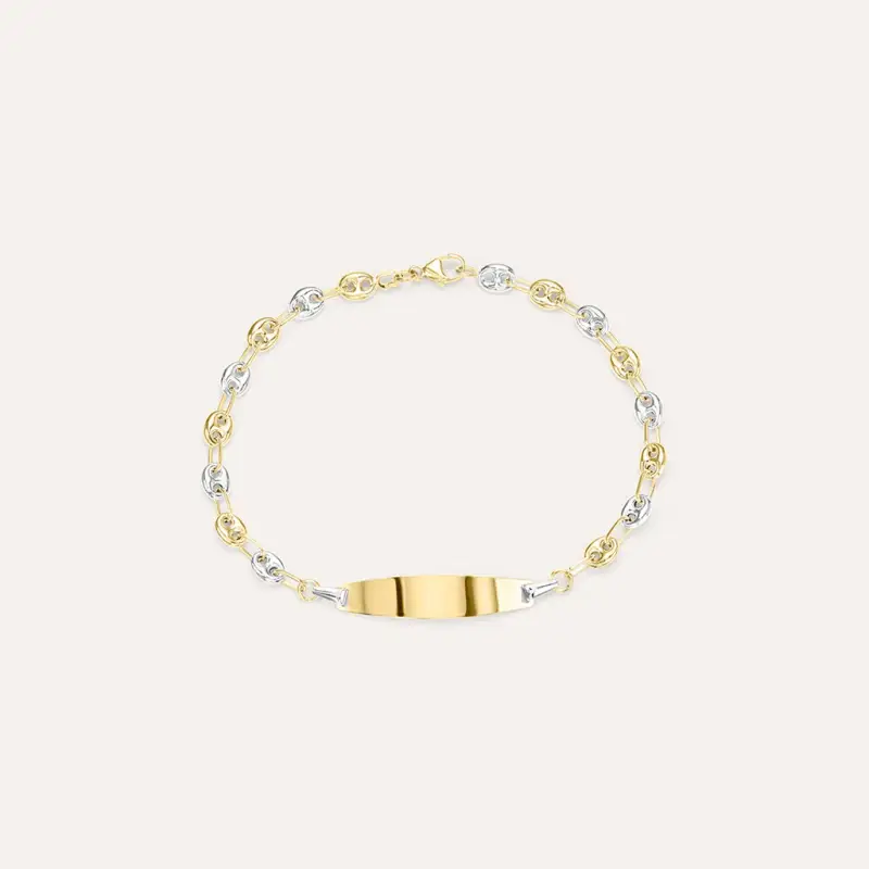 Bracciale Con Targhetta Religious Gold Oro Bicolore