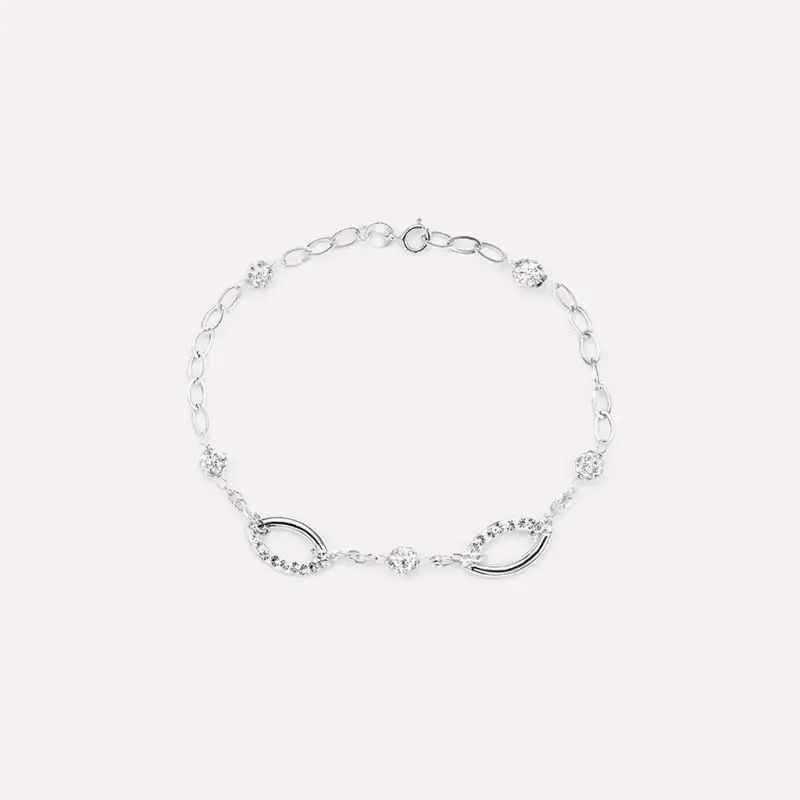 Bracciale Crystal Gold Oro Bianco Cristallo