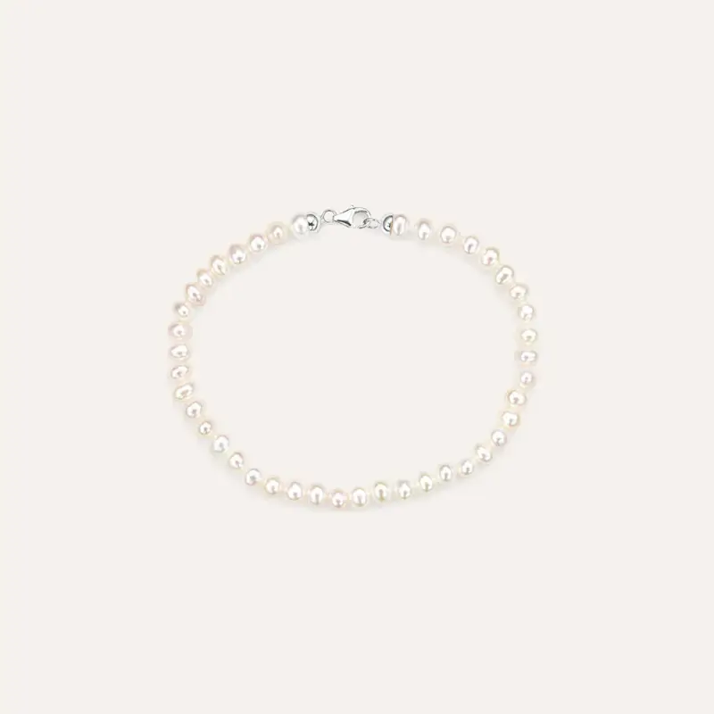 Bracciale Gabrielle Oro Bianco Perla D Acqua Dolce
