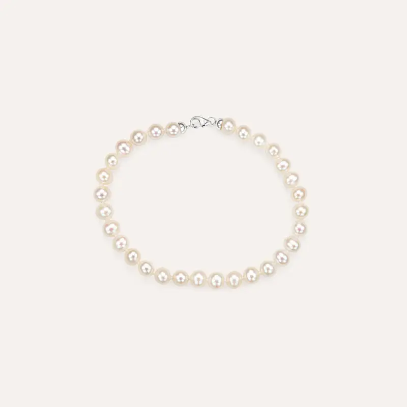 Bracciale Gabrielle Oro Bianco Perla D Acqua Dolce