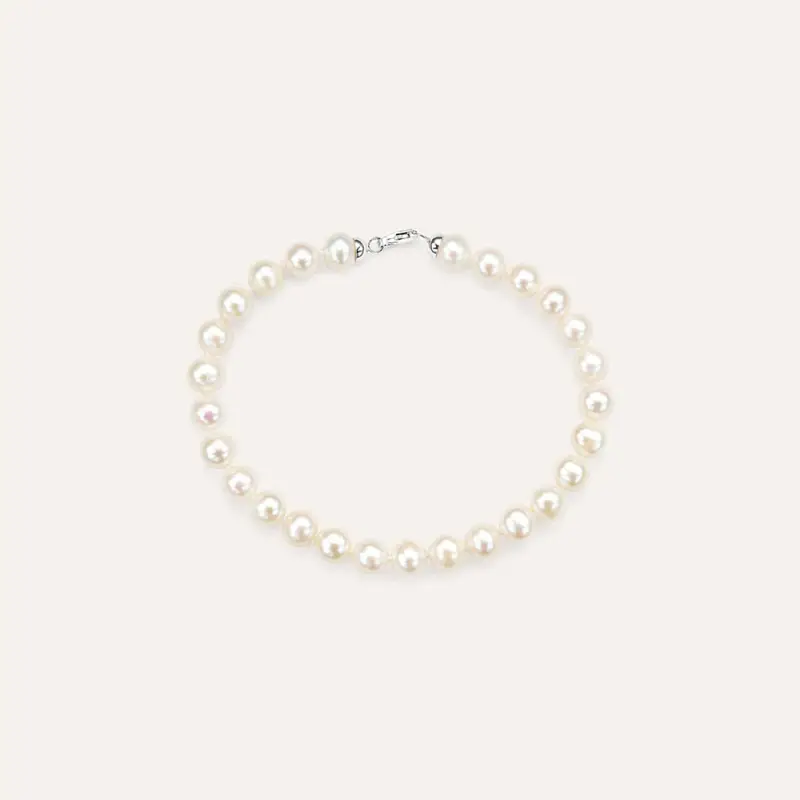 Bracciale Gabrielle Oro Bianco Perla D Acqua Dolce
