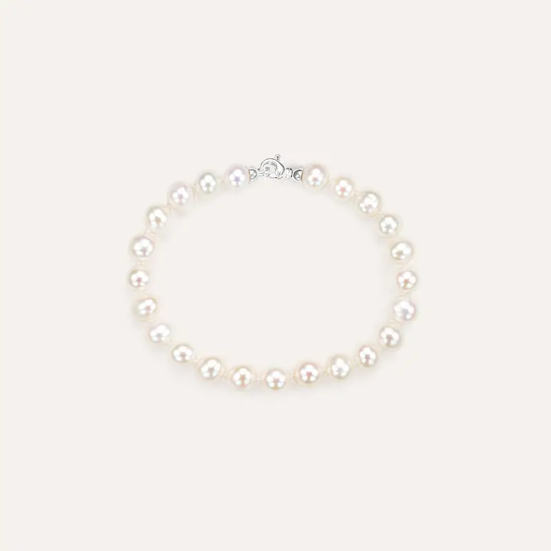 Bracciale Gabrielle Oro Bianco Perla D Acqua Dolce