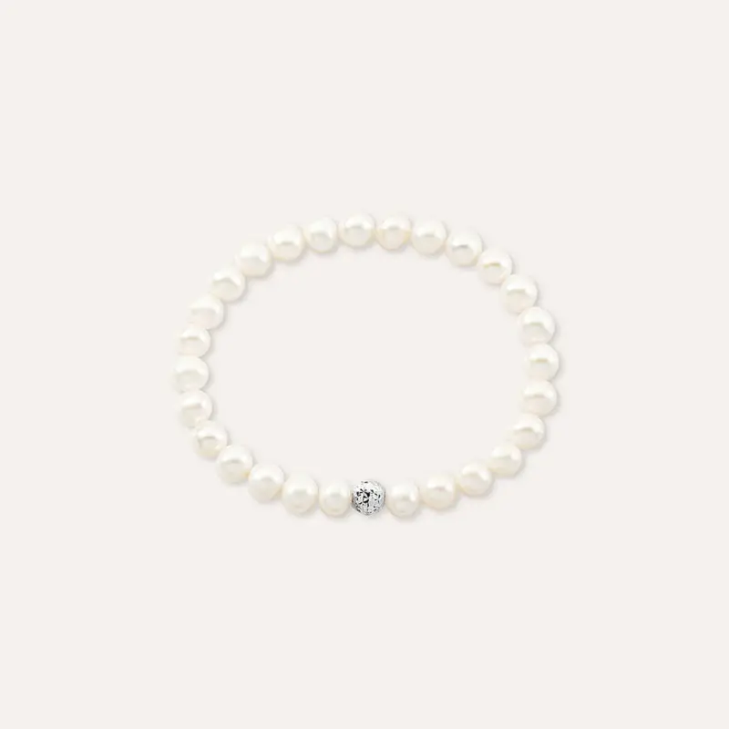 Bracciale Gabrielle Oro Bianco Perla D Acqua Dolce