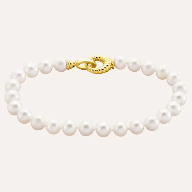 Bracciale Gabrielle Oro Giallo Perla D Acqua Dolce