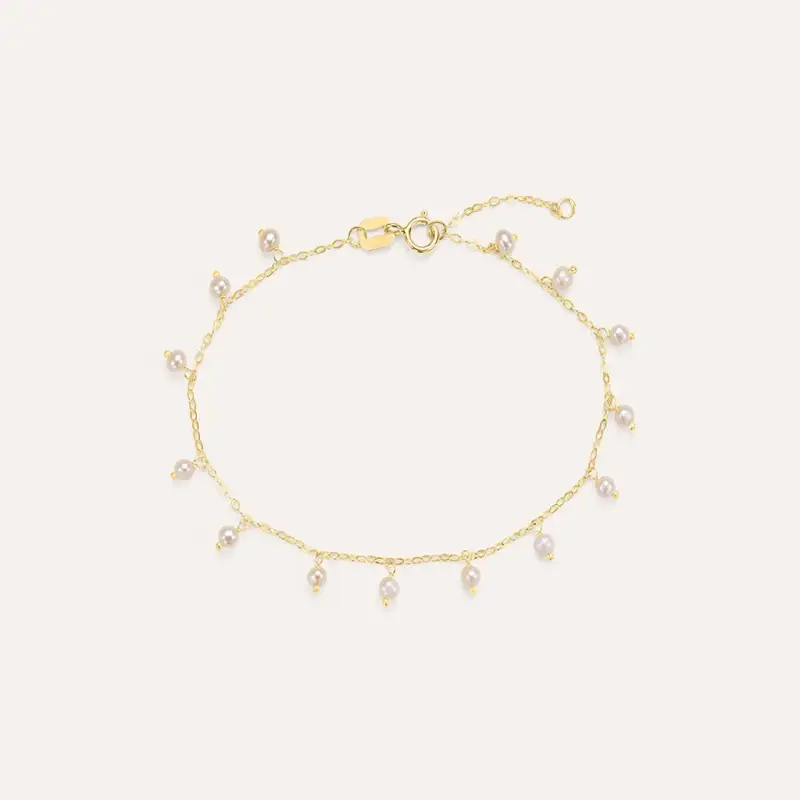 Bracciale Gabrielle Oro Giallo Perla D Acqua Dolce