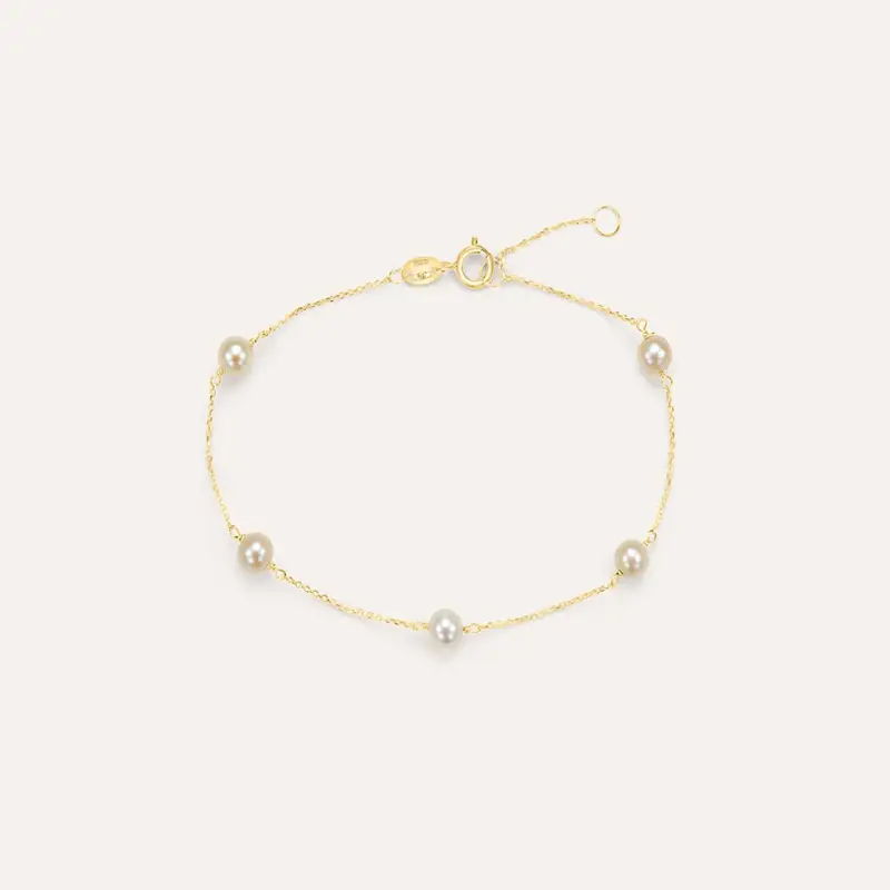 Bracciale Gabrielle Oro Giallo Perla D Acqua Dolce