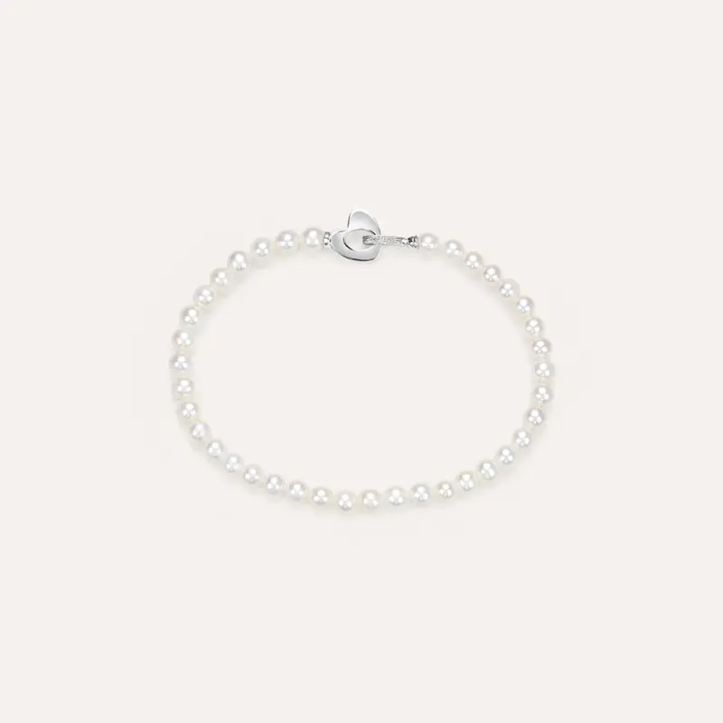 Bracciale Gold Pearls Oro Bianco Perla D Acqua Dolce Diamante