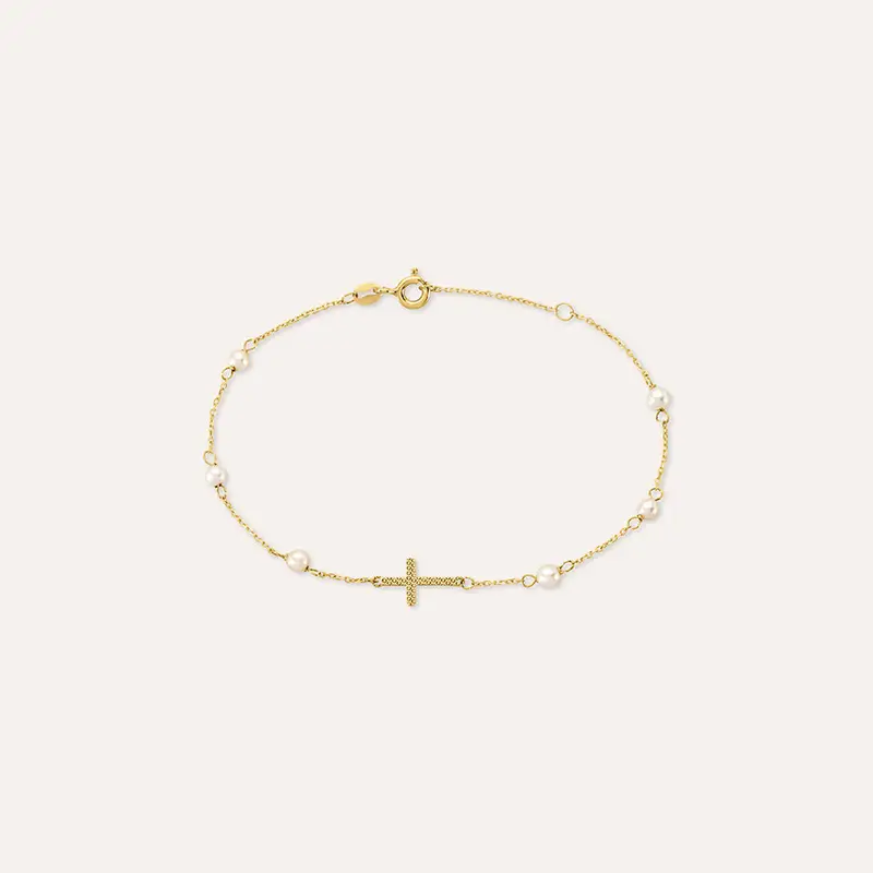 Bracciale Holy Oro Giallo Perla D Acqua Dolce