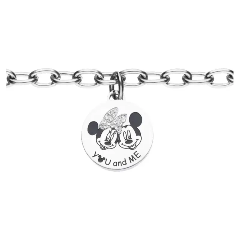 Bracciale Lady Message Acciaio Disney e Cristalli