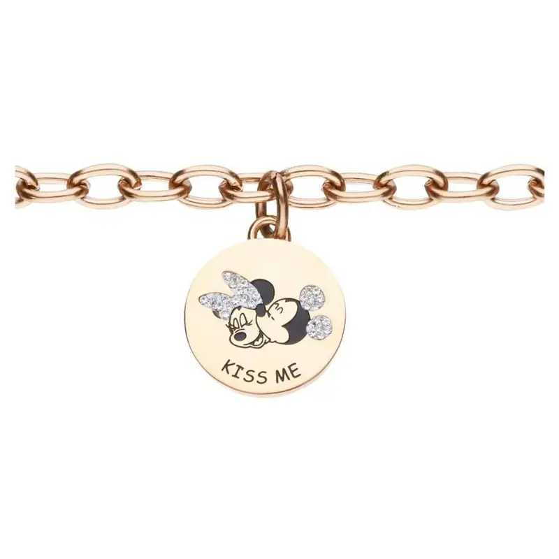 Bracciale Lady Message Acciaio Rosato Disney e Cristalli