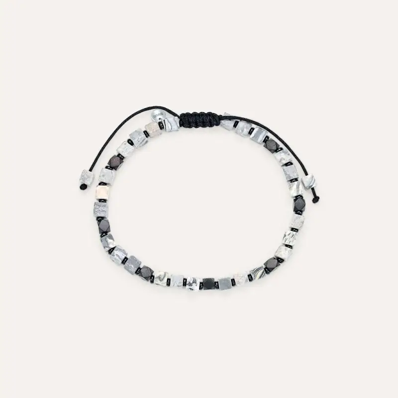 Bracciale Man Code Acciaio Antracite Labradorite