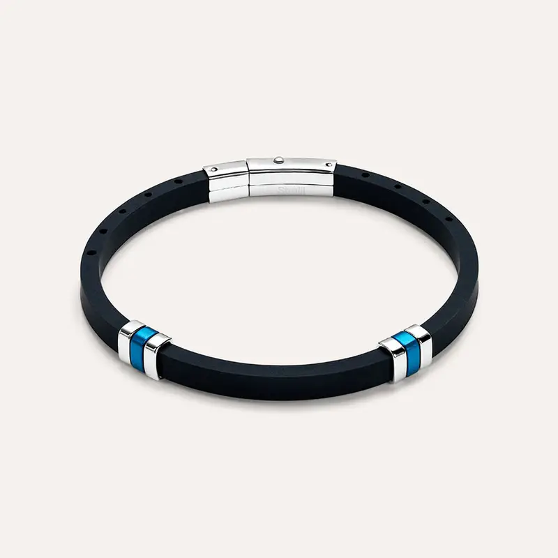 Bracciale Man Code Acciaio Bicolore Bianco / Nero