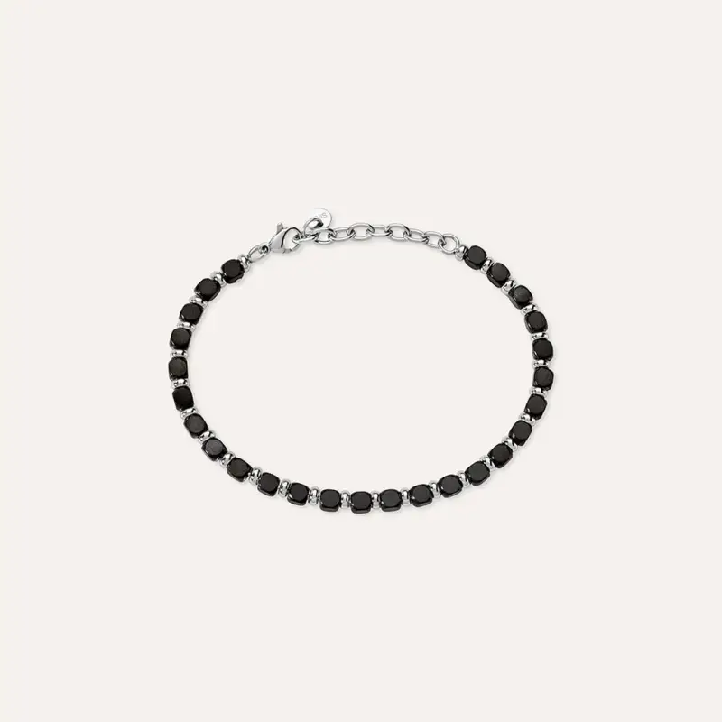 Bracciale Man Code Acciaio Bicolore Bianco / Nero