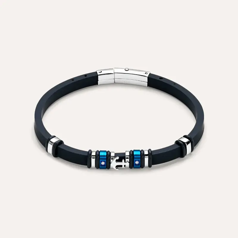 Bracciale Man Code Acciaio Bicolore Cristallo