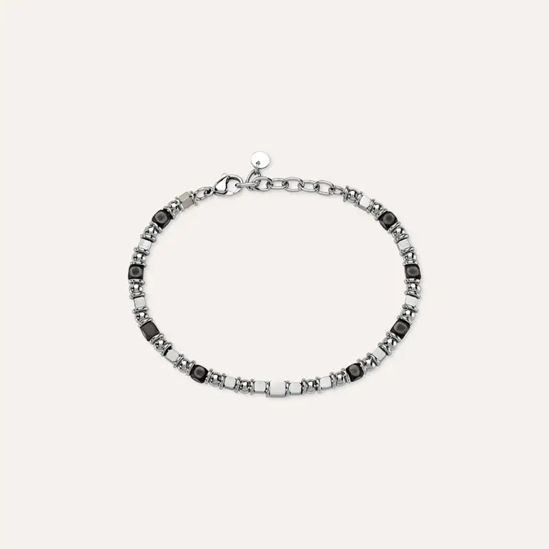 Bracciale Man Code Acciaio Ematite
