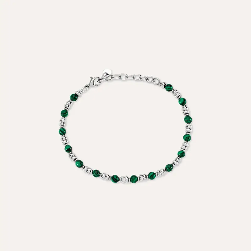 Bracciale Man Code Acciaio Malachite