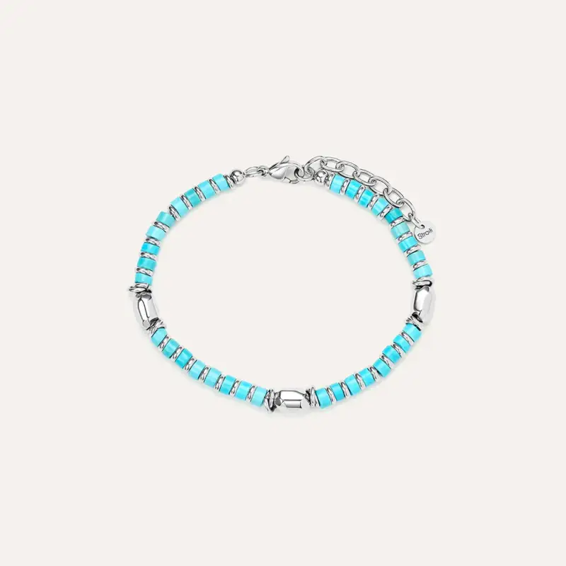 Bracciale Man Code Acciaio Turchese