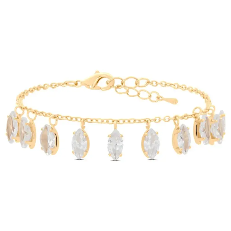 Bracciale Multi Punto Luce Romantic Shine Metallo Dorato Cristallo