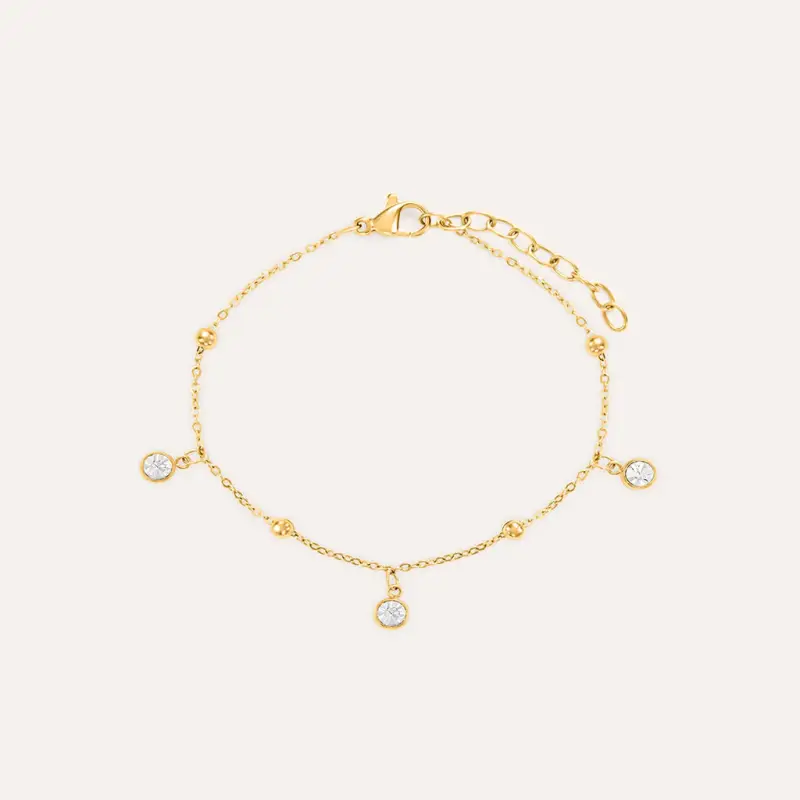 Bracciale Radiance Acciaio Dorato Cristallo