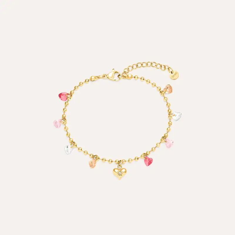 Bracciale Radiance Acciaio Dorato Cristallo