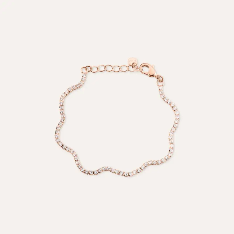 Bracciale Romantic Shine Ottone Rosa Cristallo