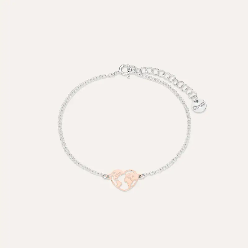 Bracciale Silver Collection Argento Bicolore Bianco / Rosa