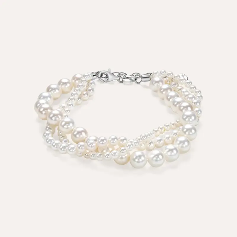 Bracciale Silver Pearls Argento Rodiato Perla sintentica Cubic Zirconia