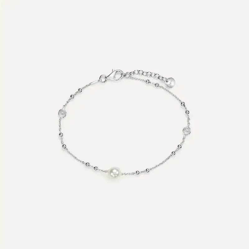 Bracciale Silver Pearls Argento Rodiato Perla sintentica