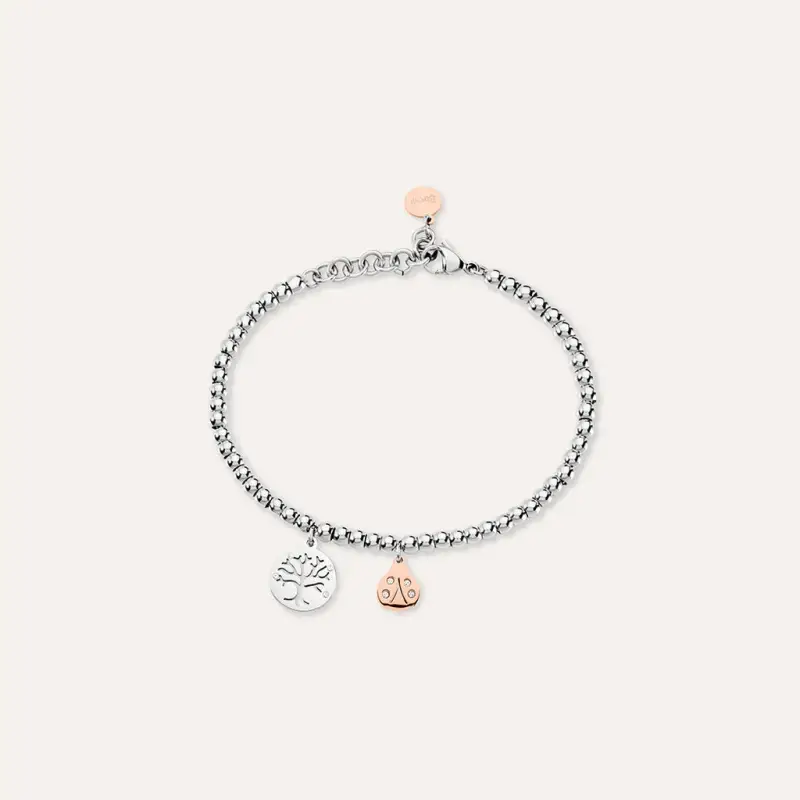 Bracciale Sunrise Acciaio Bicolore Bianco / Rosa Cristallo