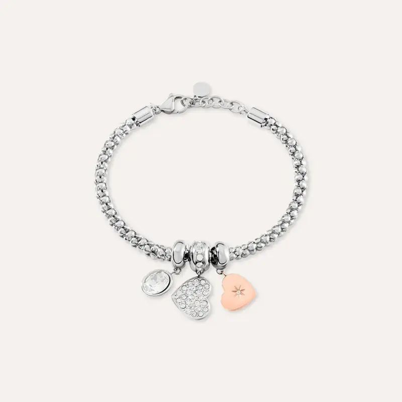 Bracciale Sunrise Acciaio Bicolore Bianco / Rosa Cristallo