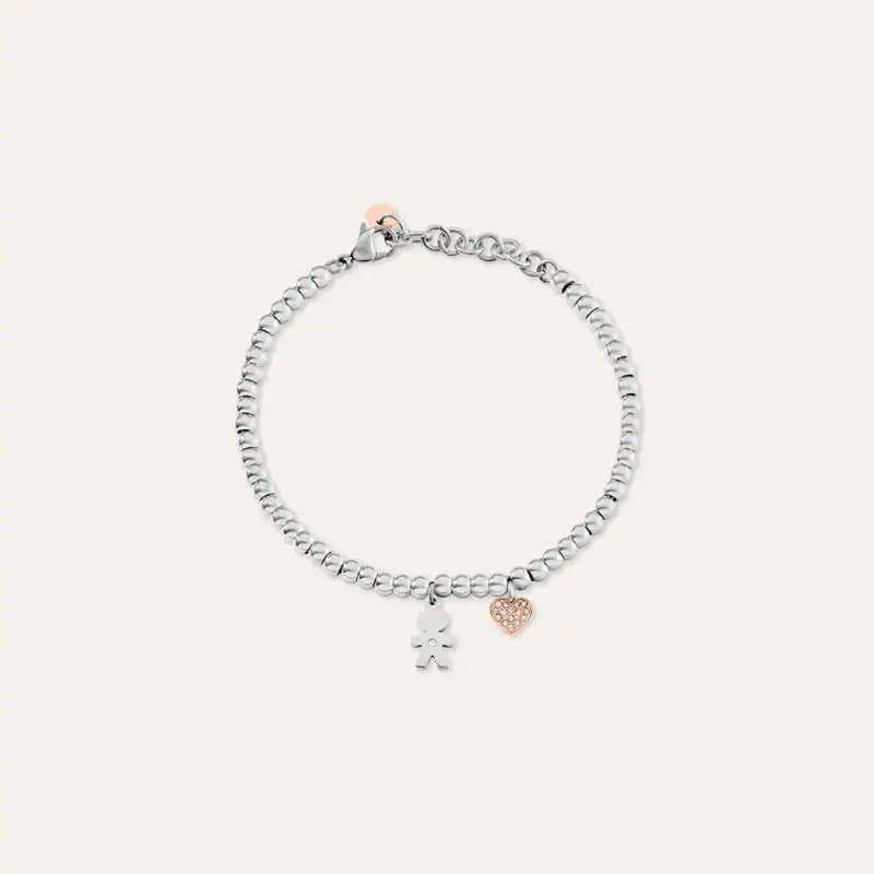 Bracciale Sunrise Acciaio Bicolore Bianco / Rosa Cubic Zirconia