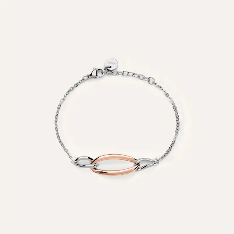 Bracciale Sunrise Acciaio Bicolore Bianco / Rosa