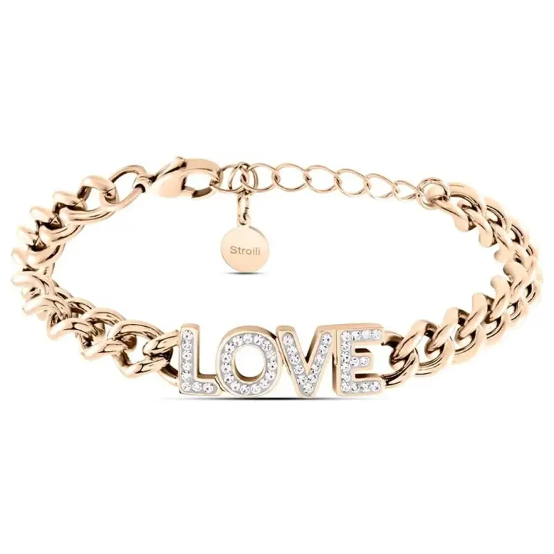 Bracciale Sunrise Acciaio Rosa Cristallo