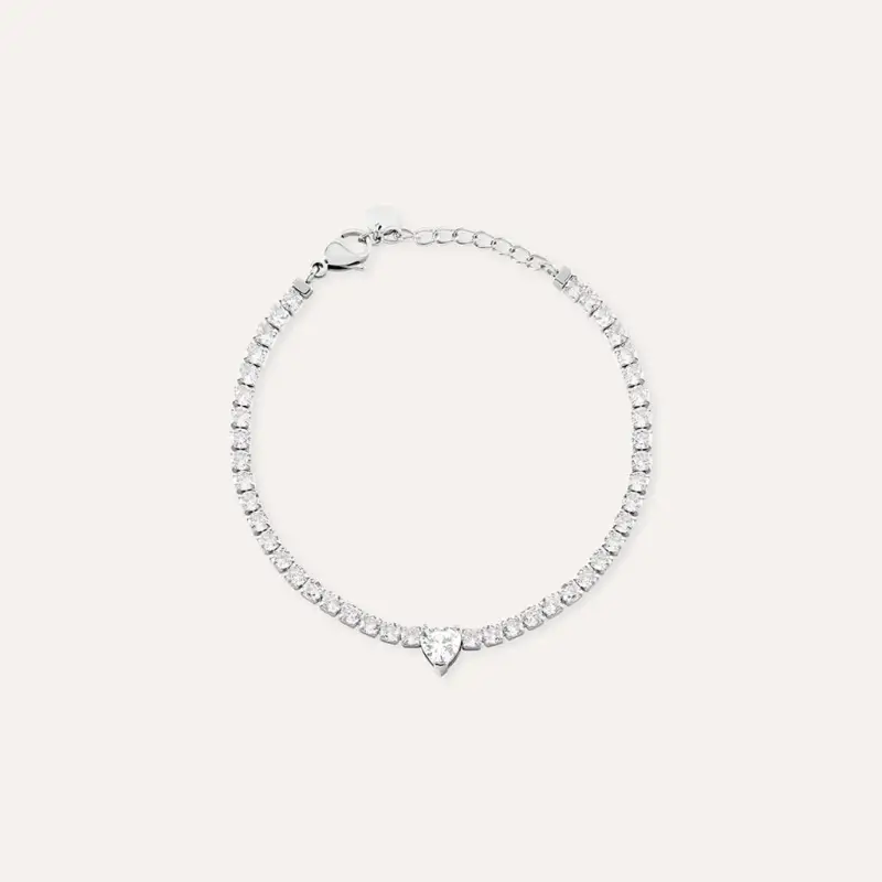 Bracciale Tennis Aura Acciaio Cristallo