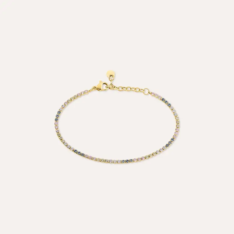 Bracciale Tennis Aura Acciaio Dorato Cubic Zirconia