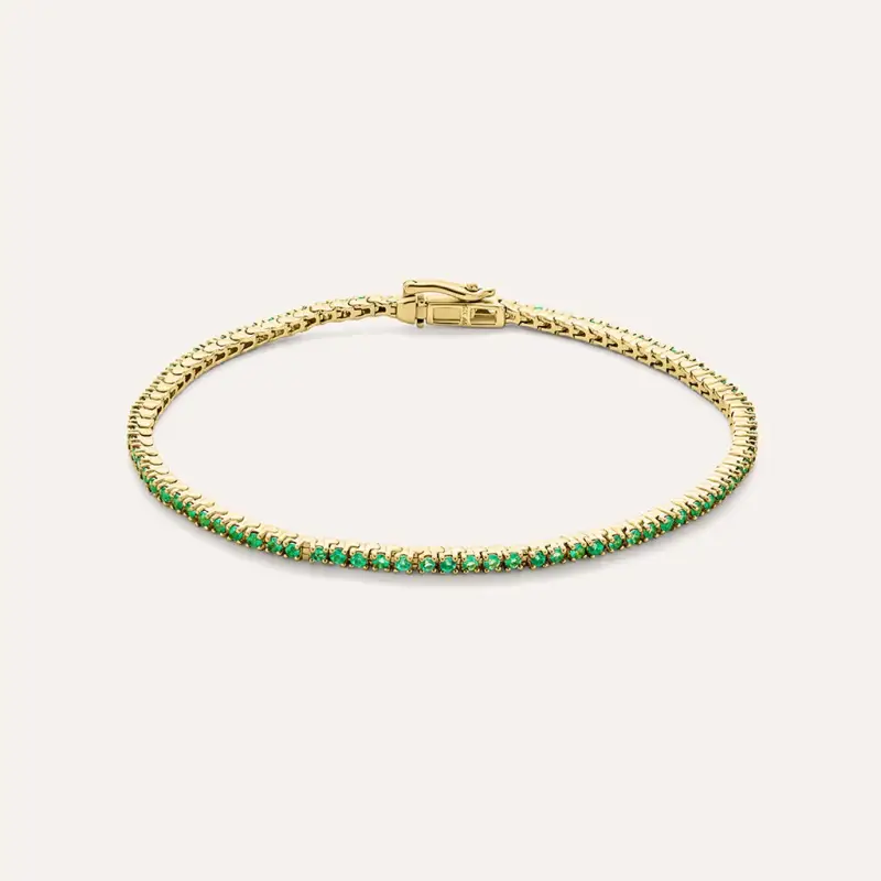 Bracciale Tennis Charlotte Oro Giallo Smeraldo