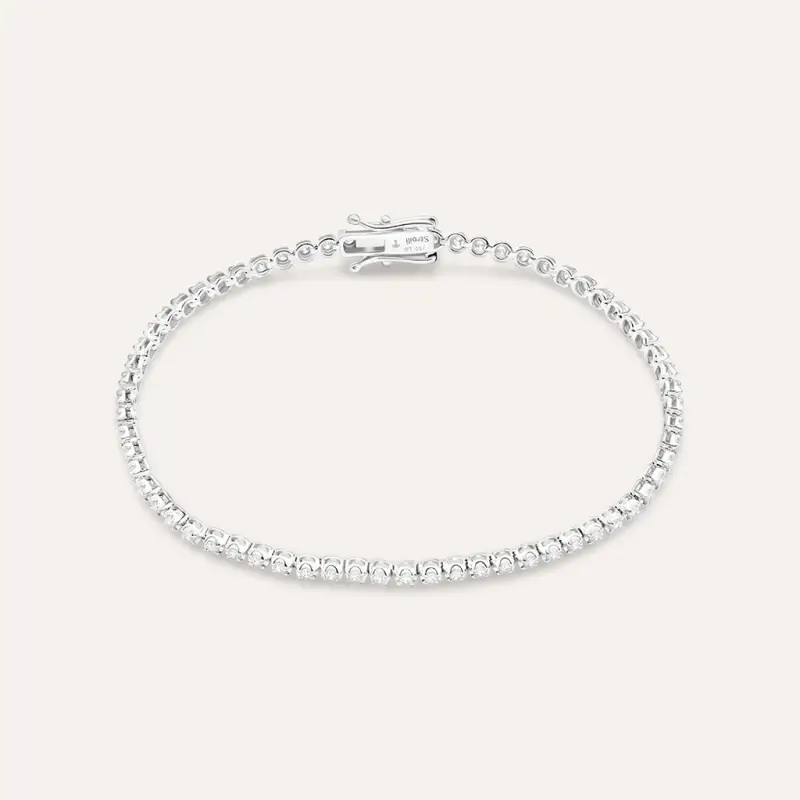 Bracciale Tennis Diamade Oro Bianco Diamante Lab-Grown