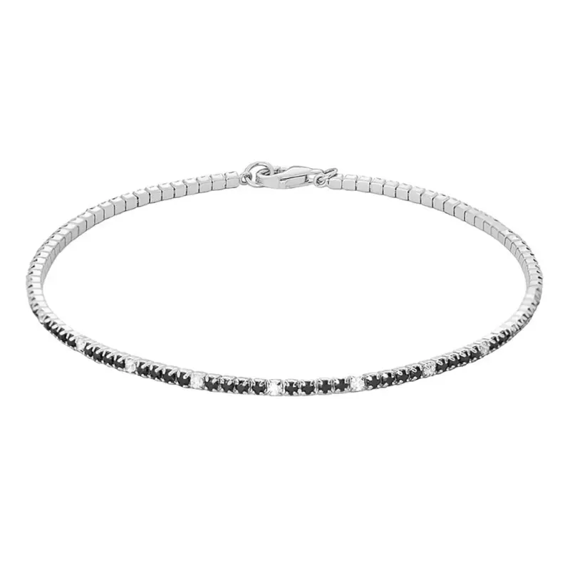 Bracciale Tennis Gentleman Argento Rodiato Cubic Zirconia