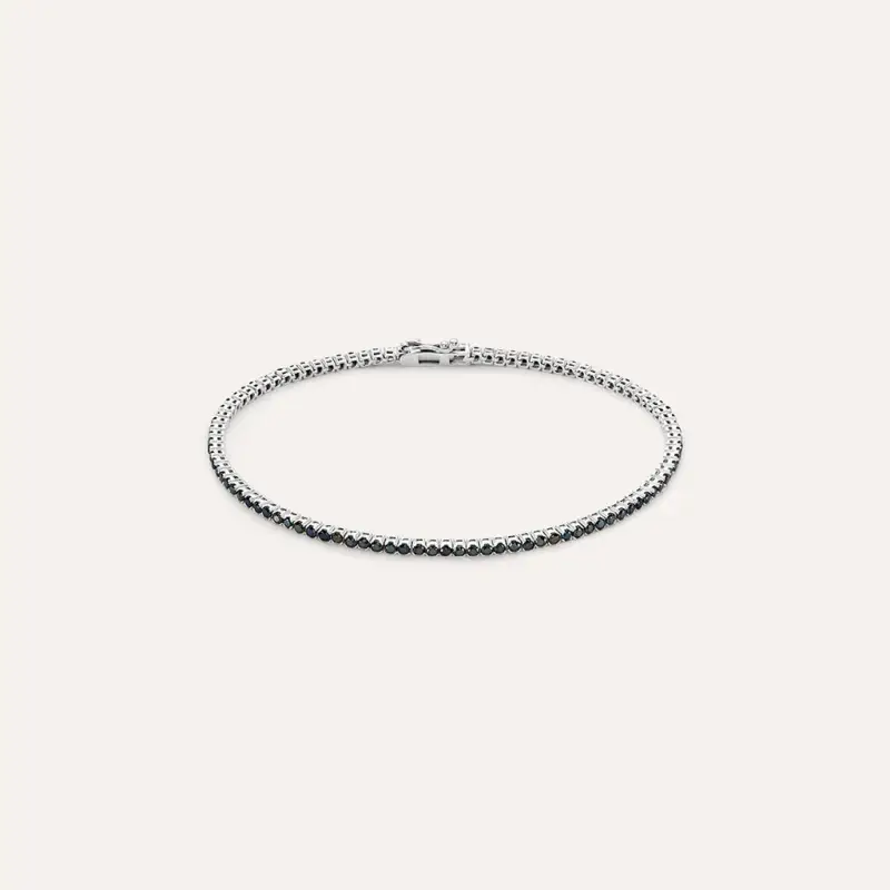 Bracciale Tennis L homme Or Oro Bianco Spinello