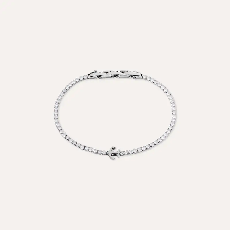 Bracciale Tennis Man Code Acciaio Cubic Zirconia