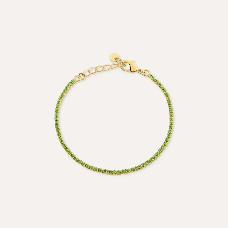 Bracciale Tennis Romantic Shine Metallo Dorato Cristallo