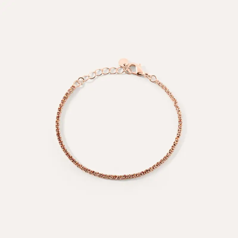Bracciale Tennis Romantic Shine Metallo Rosa Cristallo