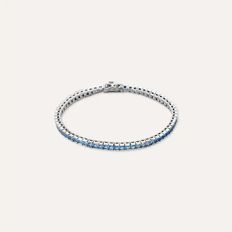 Bracciale Tennis Silver Rainbow Argento Rodiato Cubic Zirconia