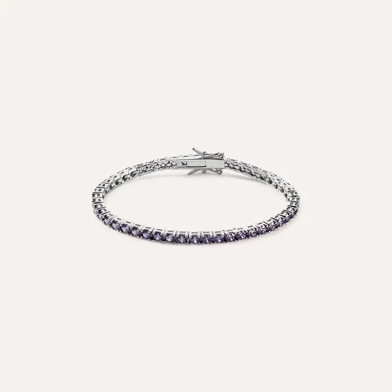 Bracciale Tennis Silver Rainbow Argento Rodiato Cubic Zirconia