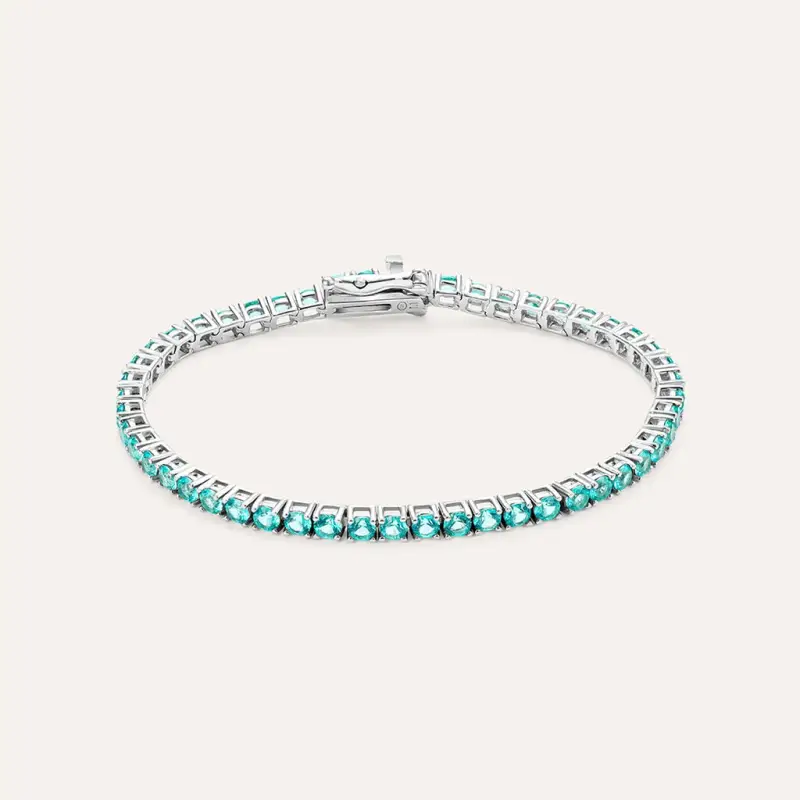 Bracciale Tennis Silver Rainbow Argento Rodiato Cubic Zirconia