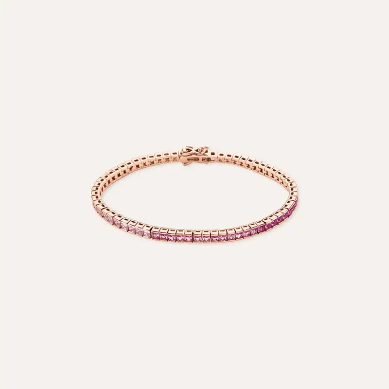 Bracciale Tennis Silver Rainbow Argento Rosa Cubic Zirconia