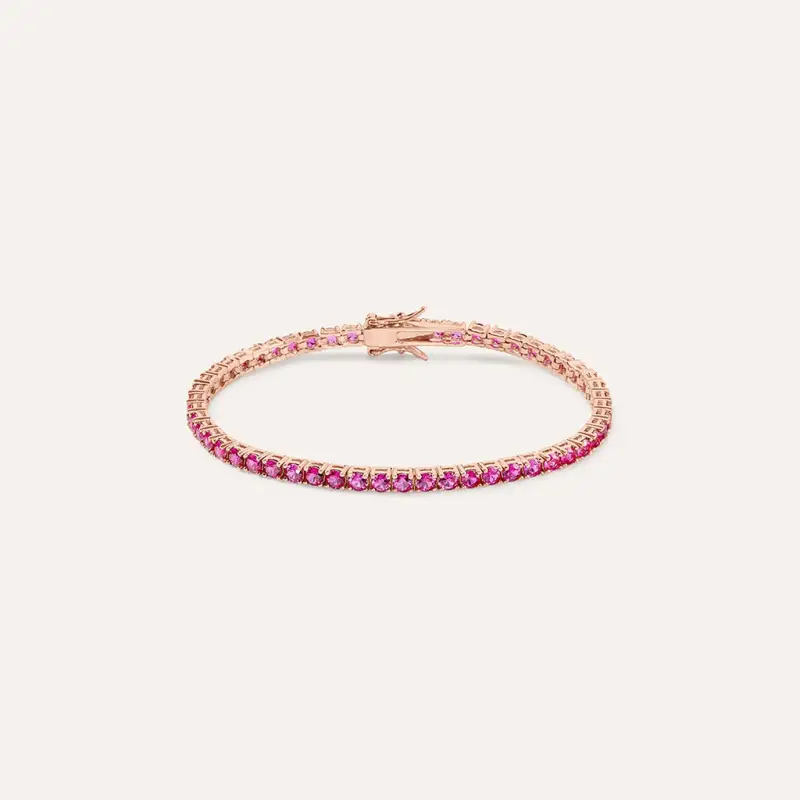 Bracciale Tennis Silver Rainbow Argento Rosa Cubic Zirconia