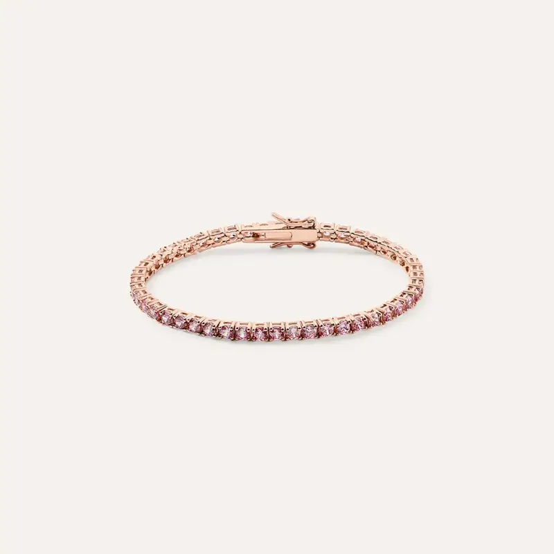 Bracciale Tennis Silver Rainbow Argento Rosa Cubic Zirconia