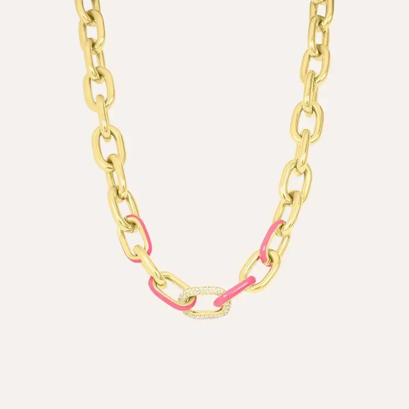 Catena Lady Sweet Acciaio Dorato Cristallo