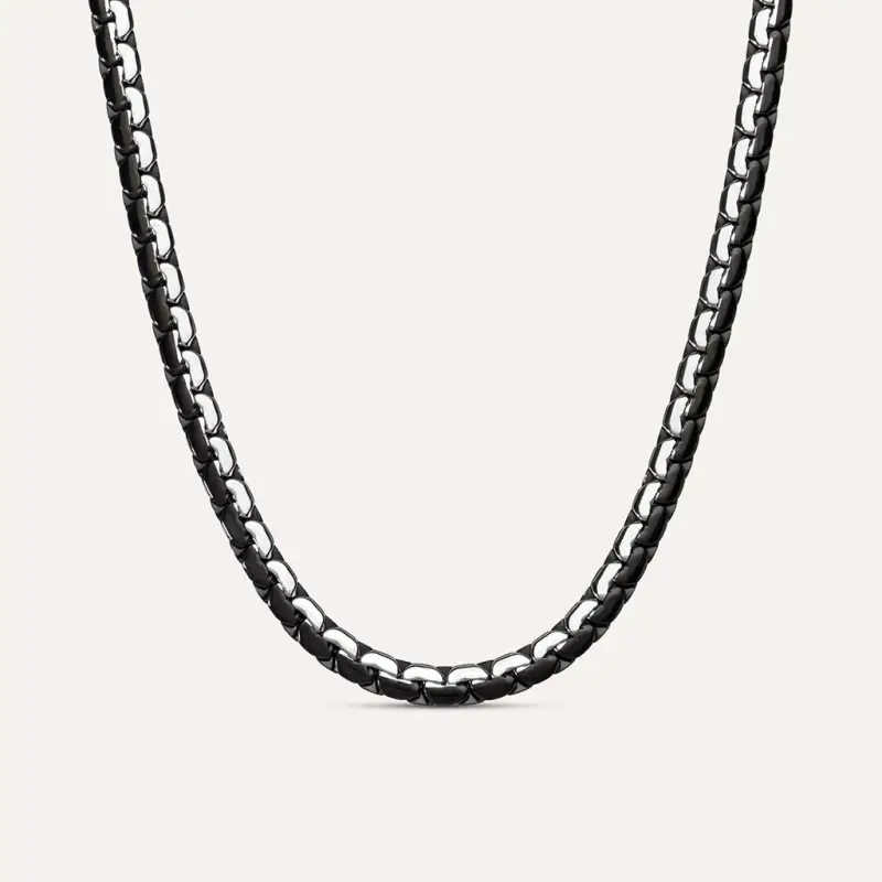 Catena Man Code Acciaio Bicolore Bianco / Nero